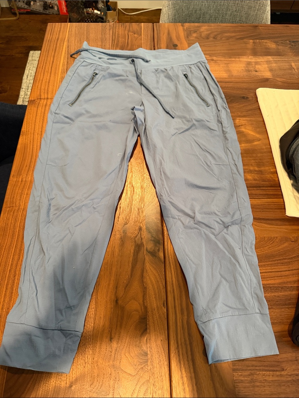 Athleta Powder Blue Cropped Drawstring Joggers